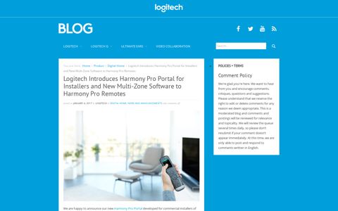 Logitech Introduces Harmony Pro Portal for Installers and New ...