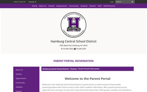 Parent Portal Information - Hamburg Central School District