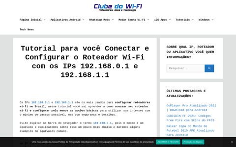 192.168.0.1 | Configure e Mude a Senha do Roteador Wi-Fi