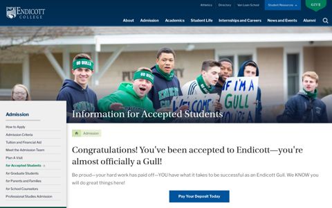 Information & Next Steps for Accepted Students | Endicott ...