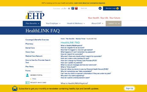 HealthLINK FAQ - Johns Hopkins Employer Health Programs ...