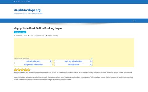 Happy State Bank Online Banking Login - CreditCardApr.org