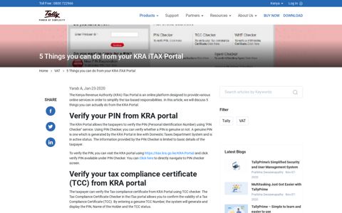 5 Key Things You Can Use KRA Portal for | Tally Solutions