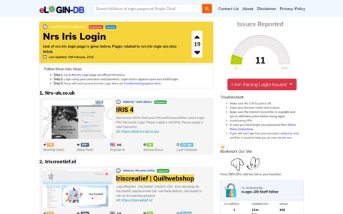 Nrs Iris Login - A database full of login pages from all over the ...