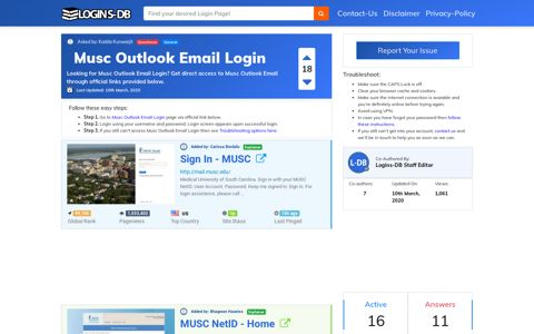 Musc Outlook Email Login - Logins-DB