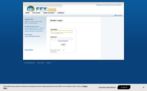 DealerSocket FEX DMS - FEX Mobile Login