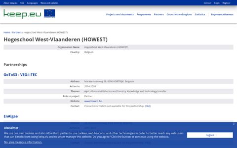 Partner - Hogeschool West-Vlaanderen (HOWEST) - Keep.eu