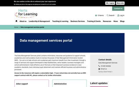 Data management services portal | Herts for Learning