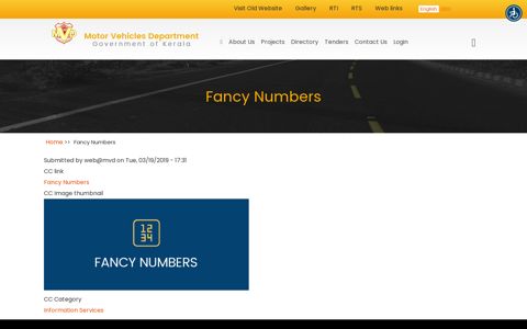 Fancy Numbers | Motor Vehicle Department