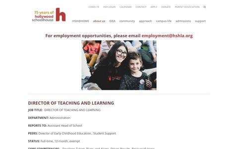 Employment at HSH - Hollywood Schoolhouse