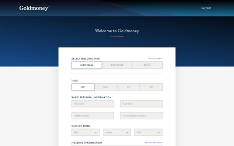 Open your Holding in Minutes - Goldmoney.com