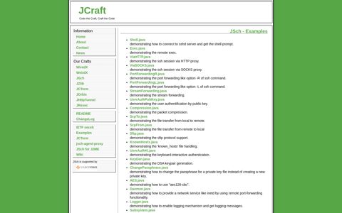 JSch - Examples - JCraft
