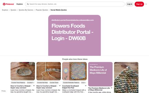 Flowers Foods Distributor Portal - Login - DW60B | Food ...