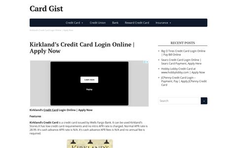 Kirkland's Credit Card Login Online | Apply Now | Card Gist