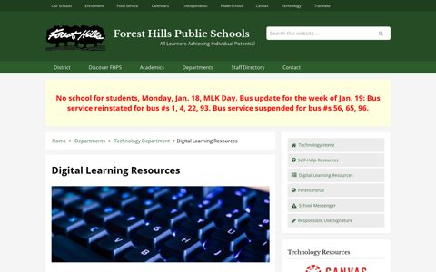 Digital Learning Resources - Forest Hills Public Schools