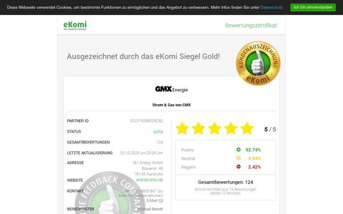 Strom & Gas von GMX Anbieterbewertung - Bewertung: 5 ...