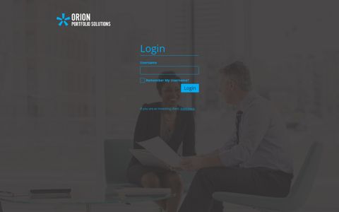 Orion Portfolio Solutions Portal