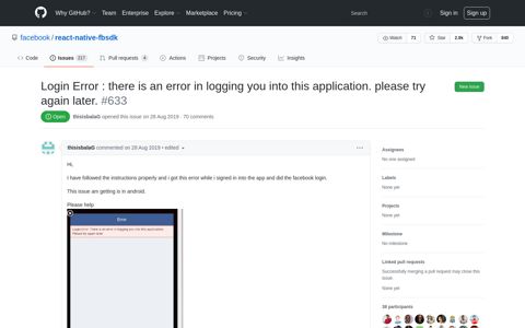 Login Error : there is an error in logging you into this ... - GitHub