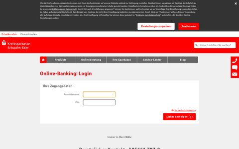 Online-Banking: Login - Kreissparkasse Schwalm-Eder