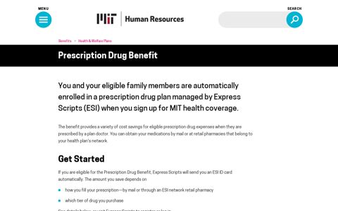 Prescription Drug Benefit | MIT Human Resources