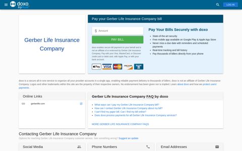 Gerber Life Insurance Company | Pay Your Bill Online | doxo ...