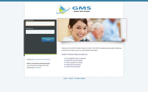 GMS - Provider - Login