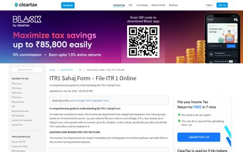 What is ITR1 Form? | Sahaj Form | How to file ITR-1 Form ...
