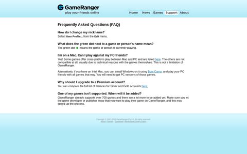 Frequently Asked Questions (FAQ) - GameRanger