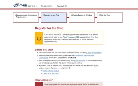 Register for a Praxis Test at Home - ETS