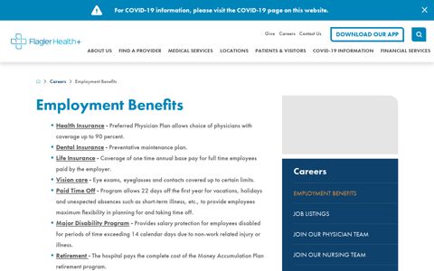 Employment Benefits - Flagler Hospital