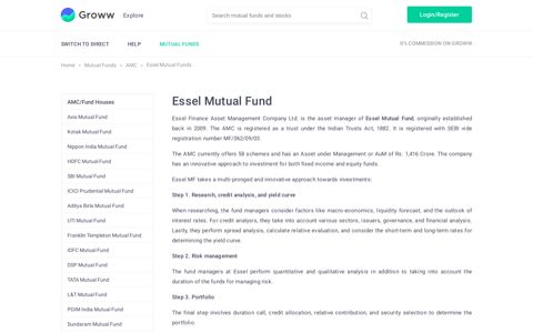 Essel Mutual Fund - Latest MF Schemes, NAV, Performance ...