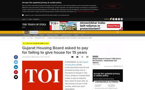 Gujarat Housing Board asked to pay for failing to give house ...