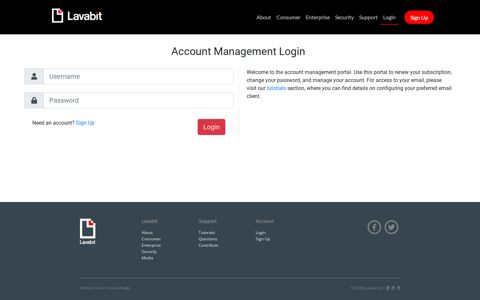 Account Management Login - Lavabit