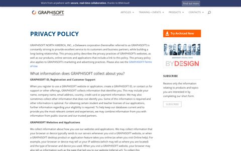Privacy Policy - GRAPHISOFT Community
