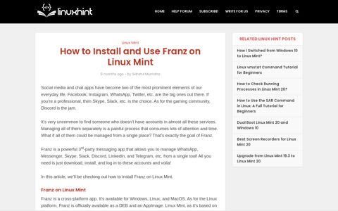 How to Install and Use Franz on Linux Mint – Linux Hint