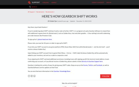 Here's How Gearbox SHiFT Works – 2K Support
