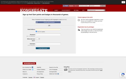 Earn points and badges in thousands of games. - Kongregate