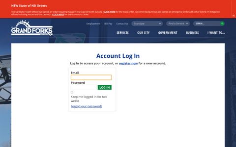 Account Log In | City of Grand Forks, ND