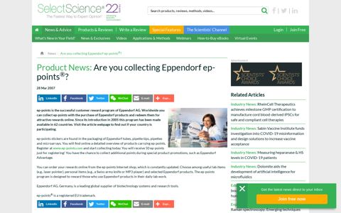 Product News: Are you collecting Eppendorf ep-points