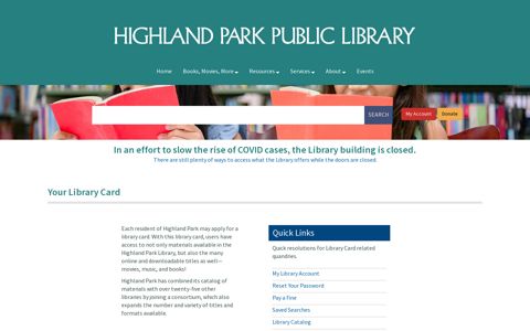 Your Library Card - Highland Park Public Library