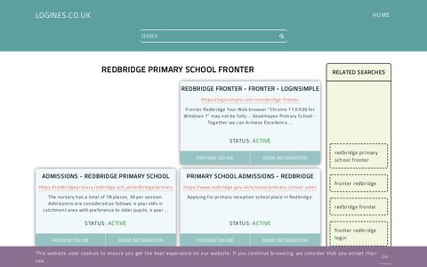 redbridge primary school fronter - General Information about Login