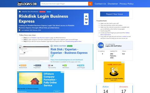 Riskdisk Login Business Express - Logins-DB