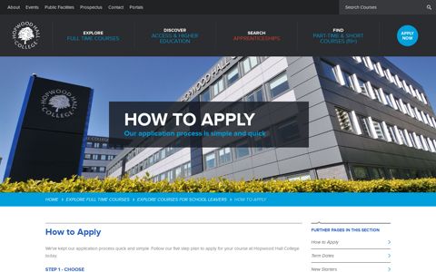 How to apply for your course at Hopwood Hall College