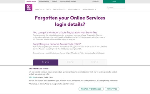 Forgotten your Online Services login details? - AIB (NI)