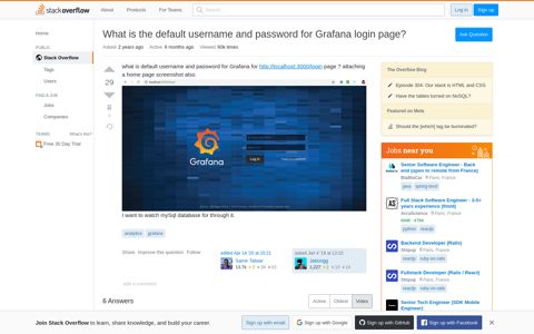 What is the default username and password for Grafana login ...