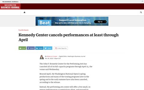 Kennedy Center cancels most performances through April ...
