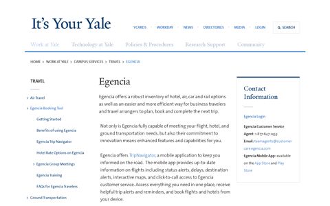 Egencia | It's Your Yale