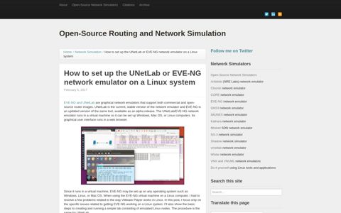 How to set up the UNetLab or EVE-NG network emulator on a ...