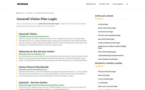 Generali Vision Plan Login ❤️ One Click Access - iLoveLogin