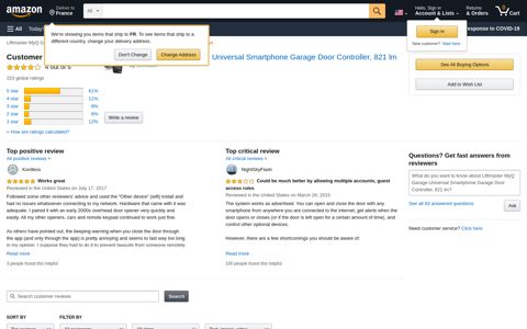 Customer reviews: Liftmaster MyQ Garage ... - Amazon.com